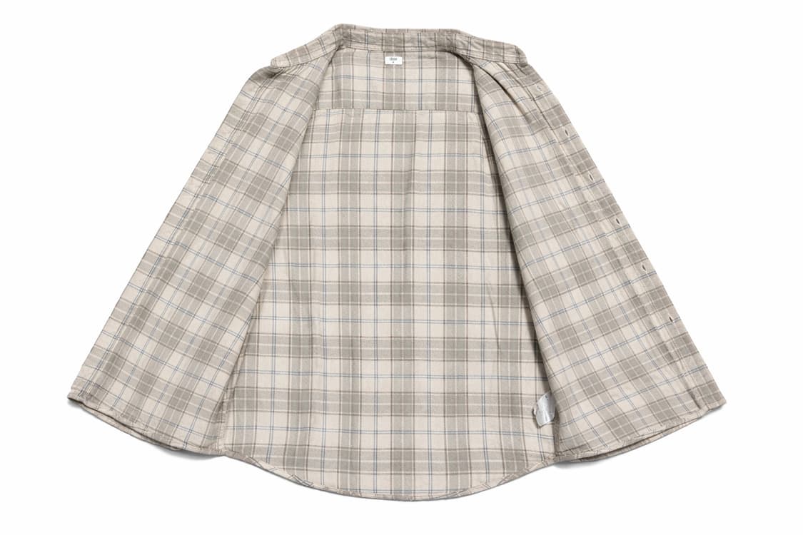 JPN 일본 빈티지 y2k 모리걸 유니클로 플란넬 베이지 체크 셔츠 M 상품이미지3