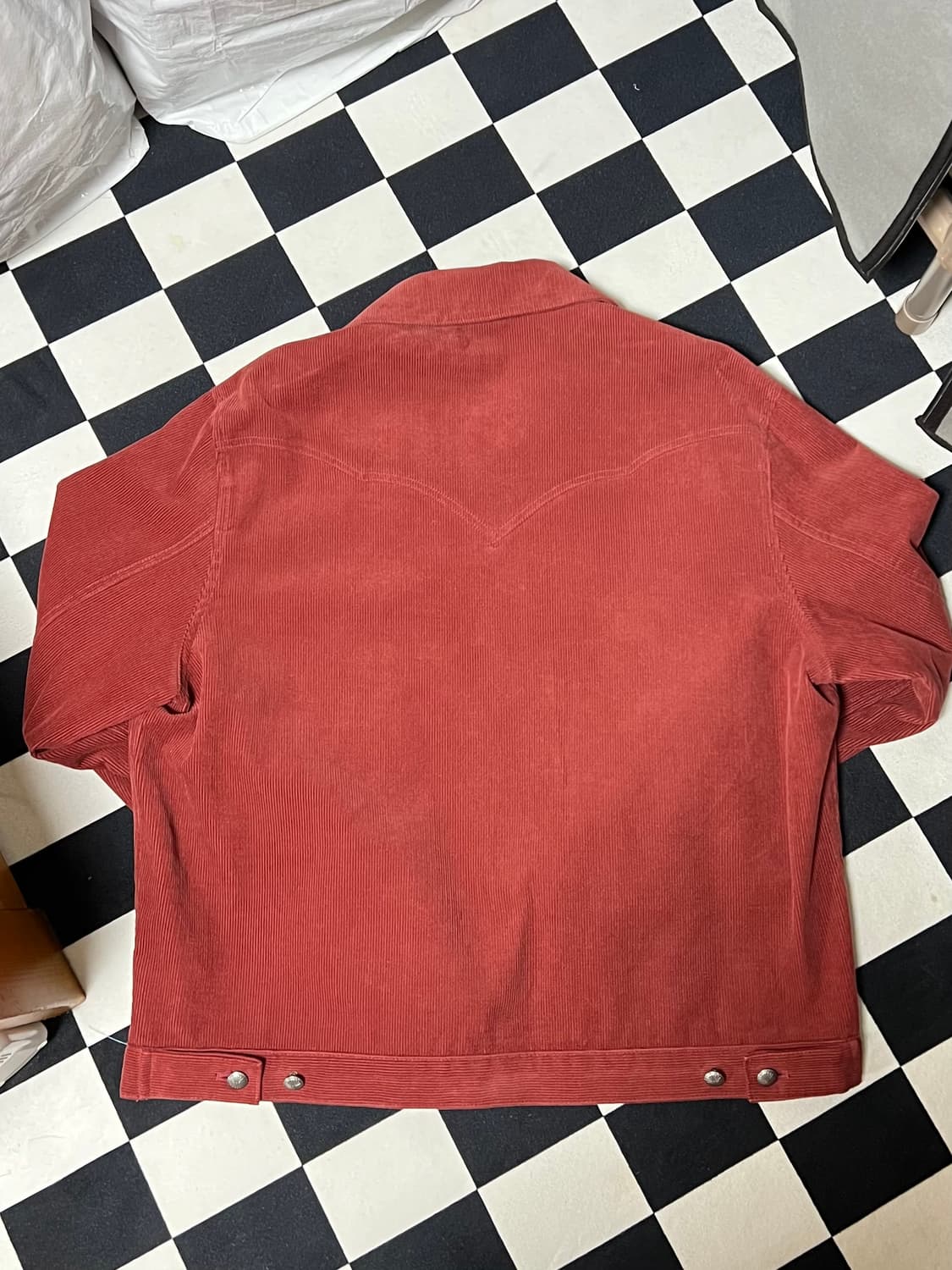 [L] 토니웩 워시드 코듀로이 웨스턴 트러커 자켓 레드 상품이미지4