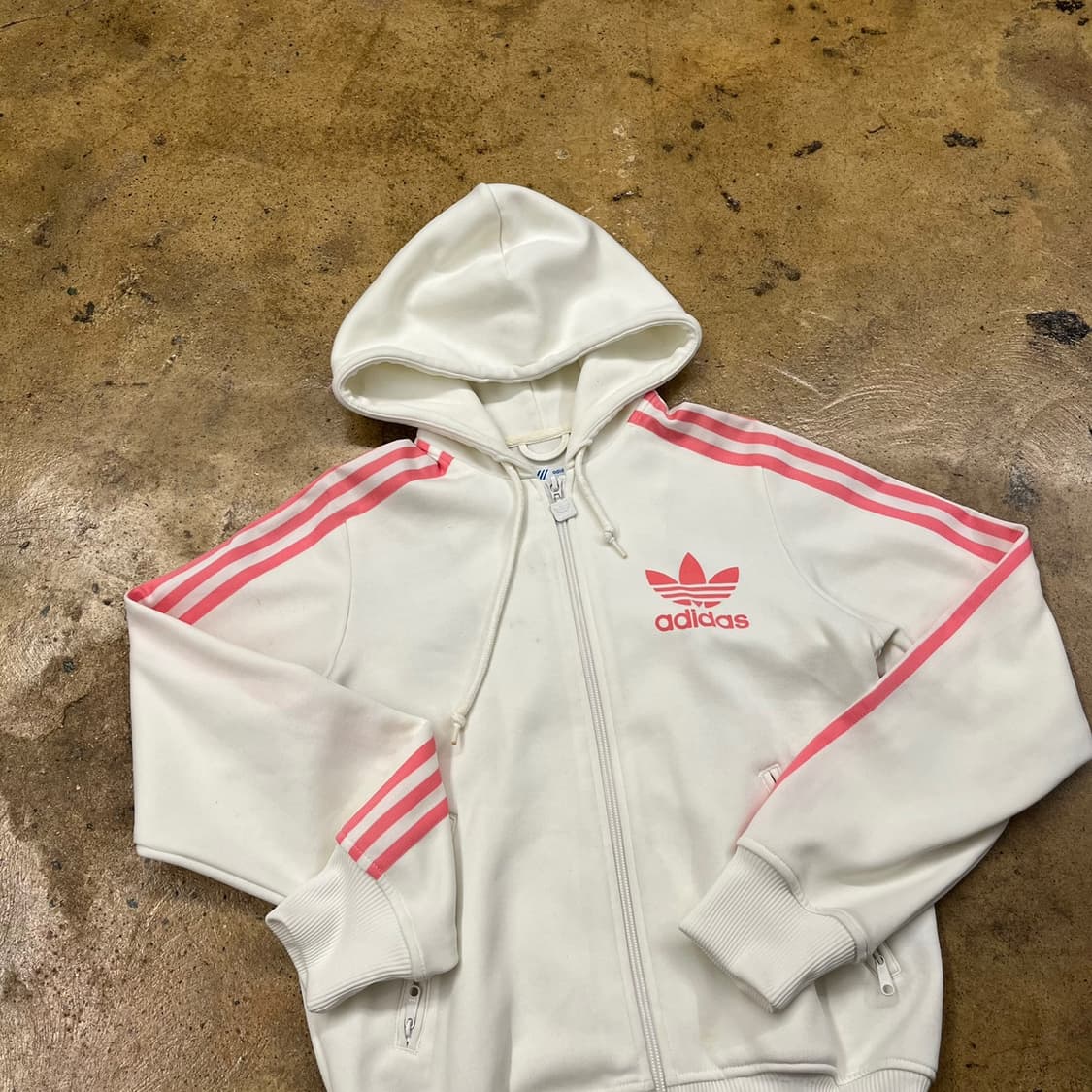 아디다스 화이트 핑크 흰핑 후플 후드집업 90 상품이미지1