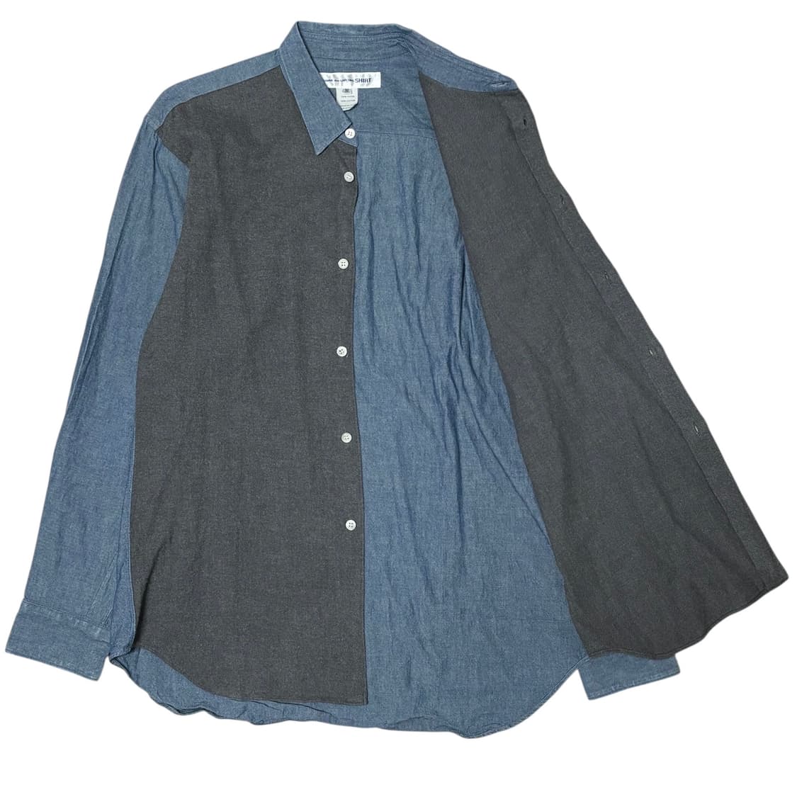 [M] 꼼데가르송 셔츠 원단 전환 샴브레이 셔츠 상품이미지6