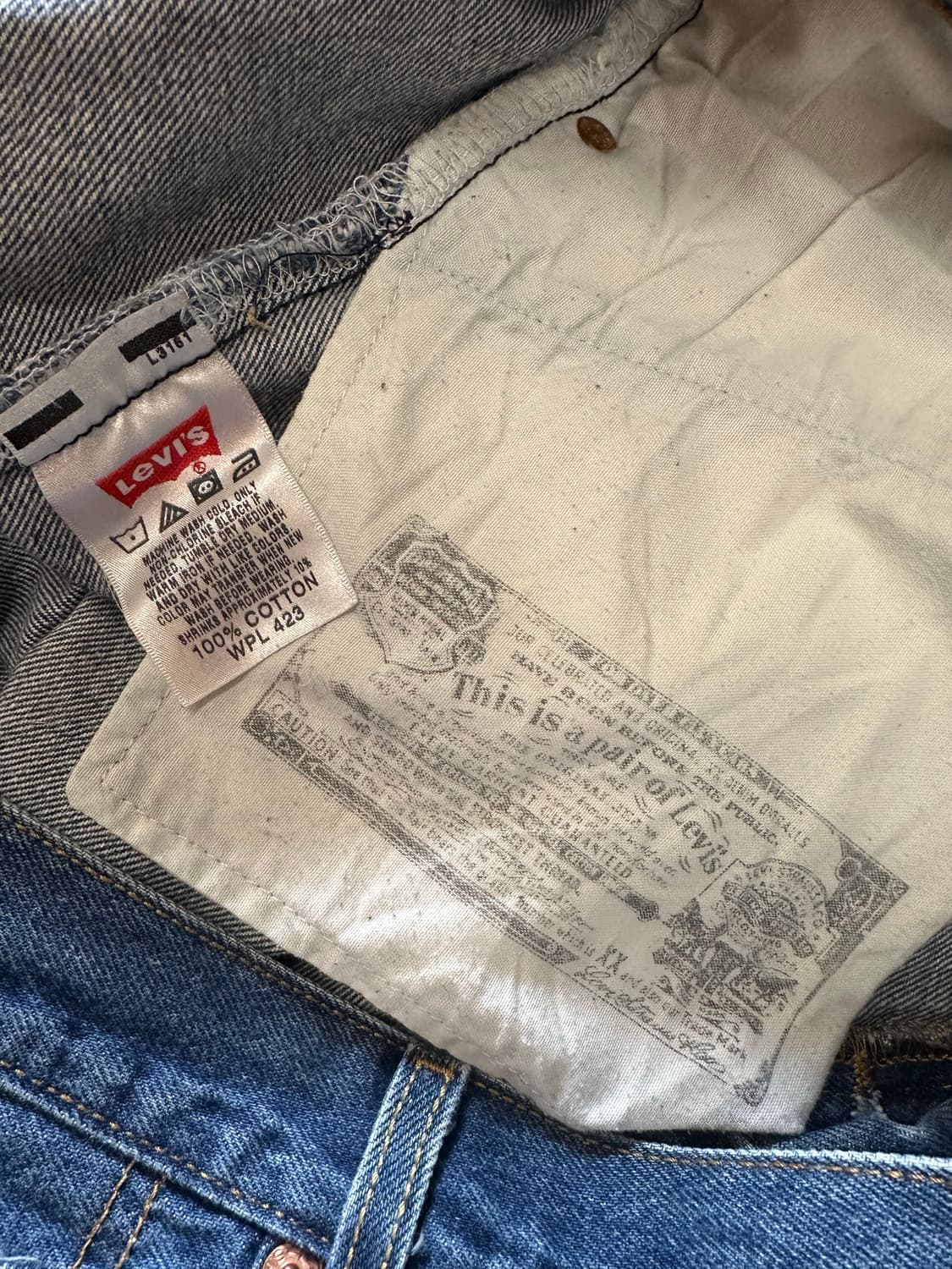 00s 리바이스 501 와이드 크롭데님 팬츠 (W48) 상품이미지5