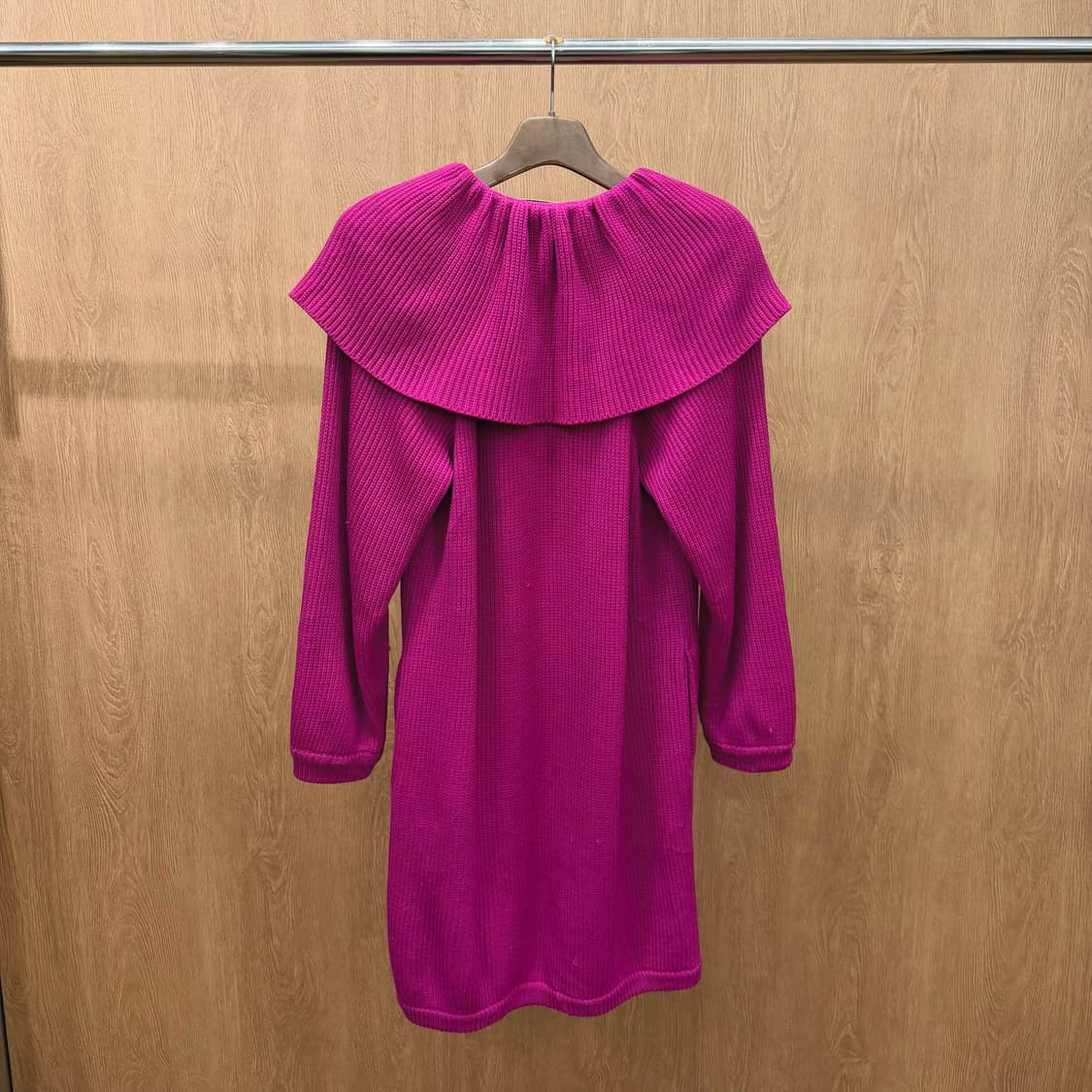 크리스찬 디올 롱 니트 가디건 원피스 케이프 숄더 리본 스트랩 핑크 상품이미지3