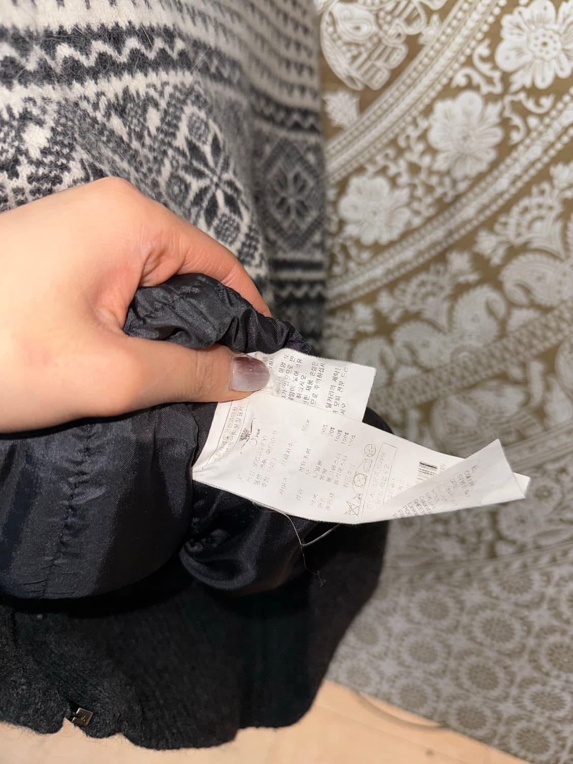 O’2nd 에스닉 니트 후드 패딩  상품이미지7