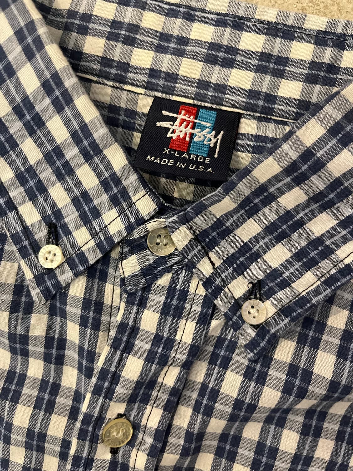빈티지 스투시 체크 셔츠 상품이미지4