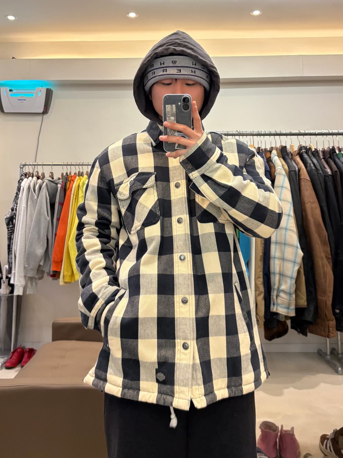 할리데이비슨 양모 체크 셔츠자켓 상품이미지6