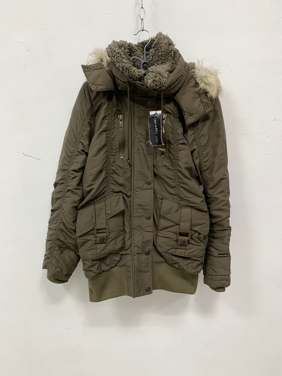 [GRAFFI] y2k 갸루 브라운카키 야상 자켓 상품이미지6