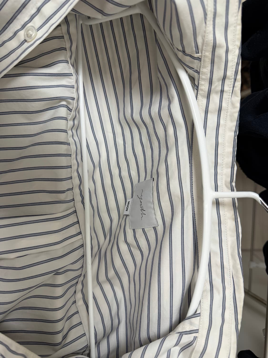 유스 스트라이프 셔츠 아이보리 m 상품이미지4