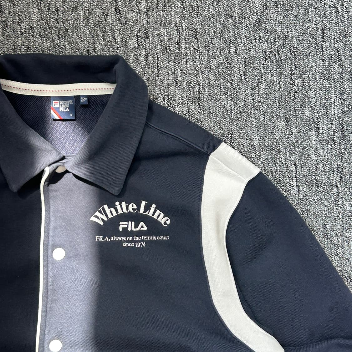 휠라 네이비 테니스 스타디움 자켓 상품이미지2