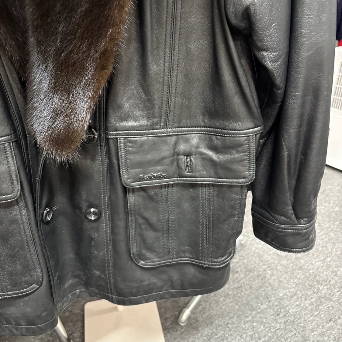 빈티지 양가죽 밍크퍼 롱레더코트 상품이미지3