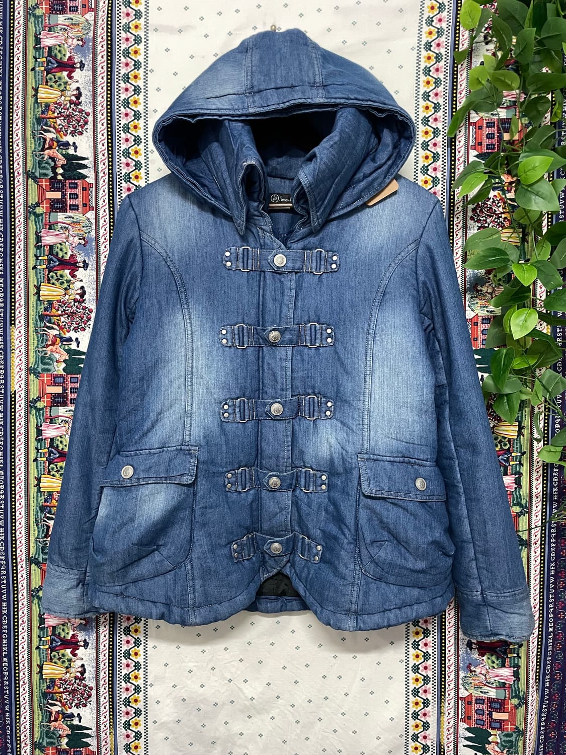 JPN vtg 하이넥 데님 푸퍼 상품이미지1