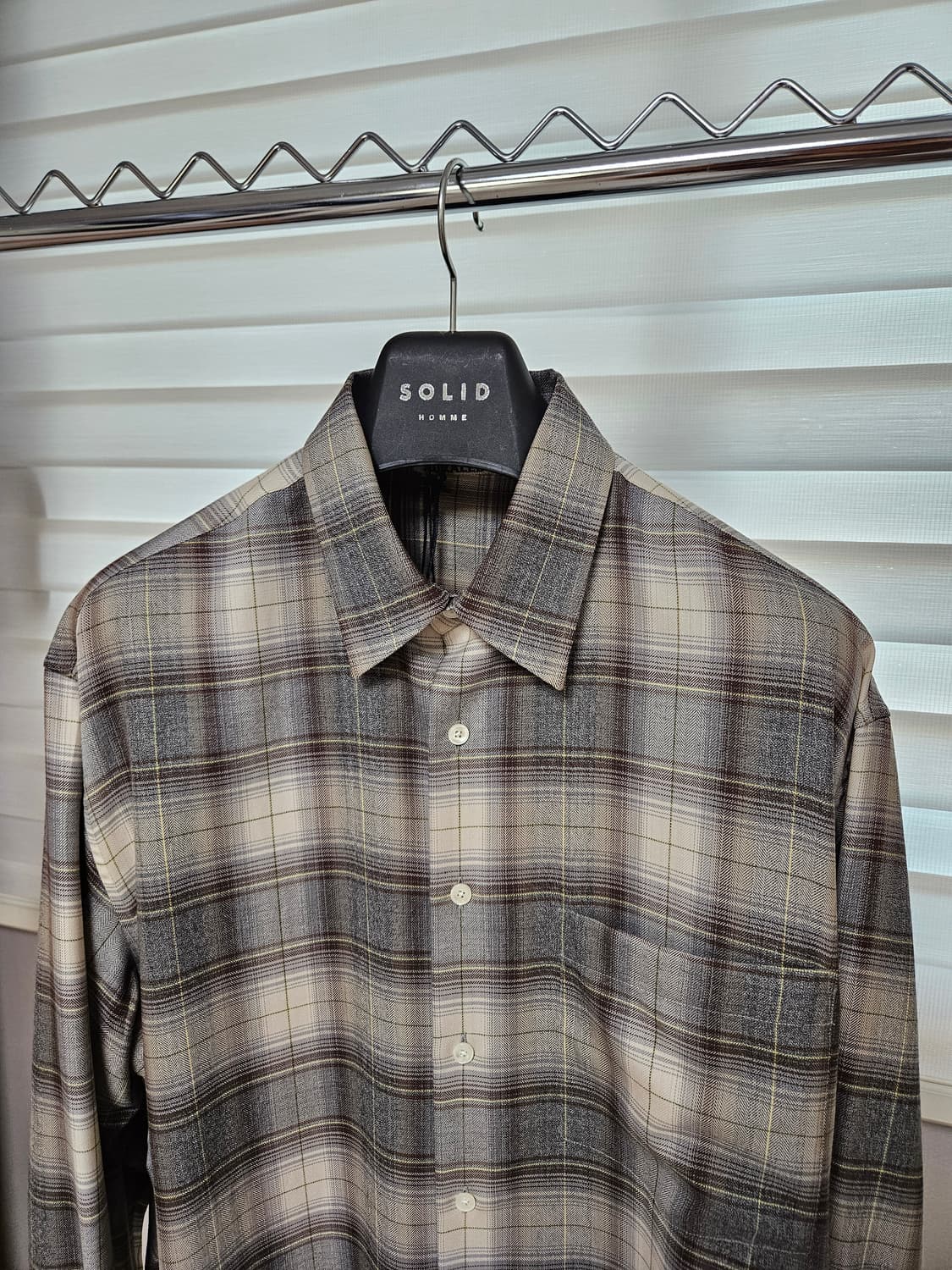 오라리/ 22AW 슈퍼 라이트 울 체크 셔츠 헤링본 브라운/ 4 상품이미지2