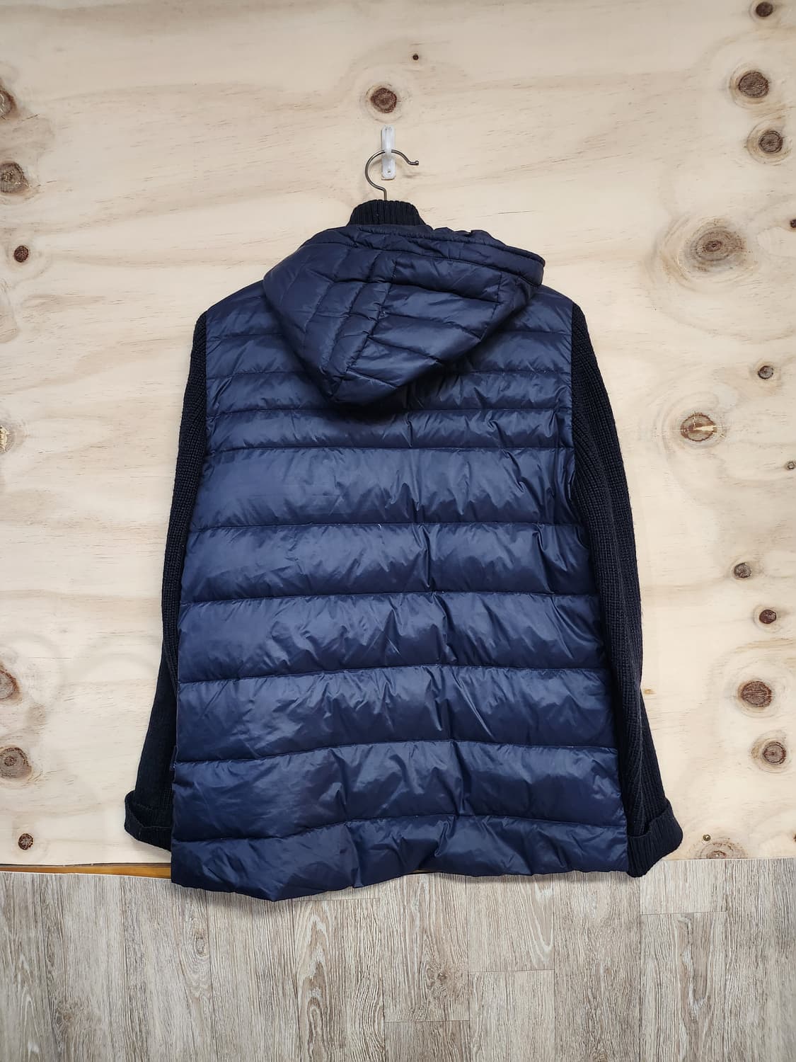 107) 페스포우 PESPOW 니트 배색 덕다운 패딩 상품이미지2