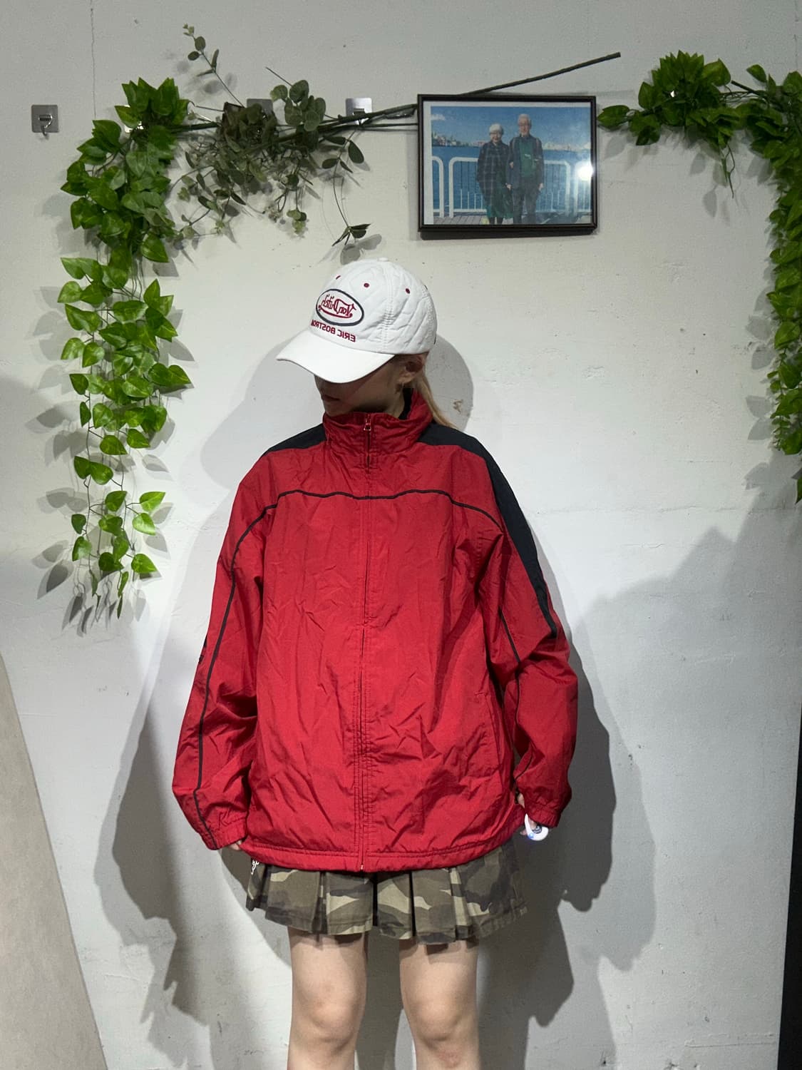 리복 레드 블랙 라인 바람막이 자켓  상품이미지2
