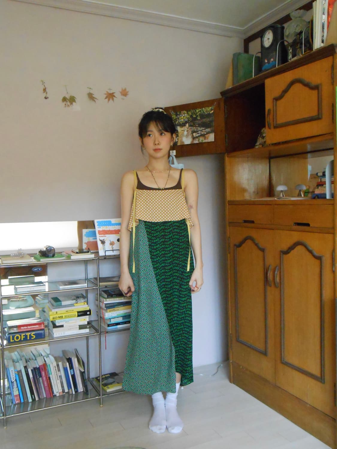 러브레터 컬러블록 슬립 롱 원피스 상품이미지3