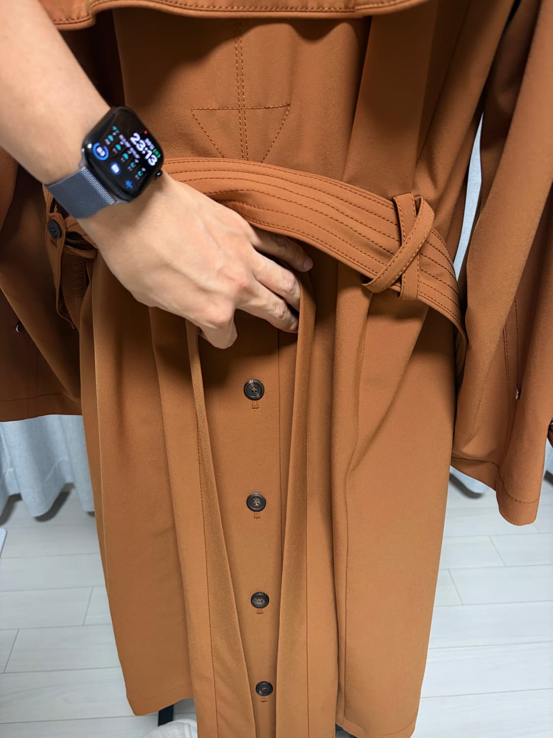 송지오 히든 트렌치코트 카멜 100(48) 상품이미지10