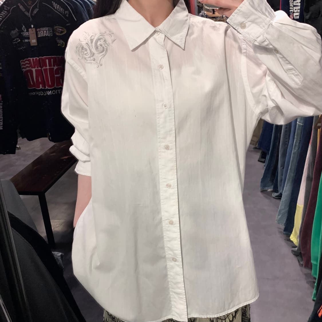  [IM] 제이페라 자수 셔츠 화이트 상품이미지1