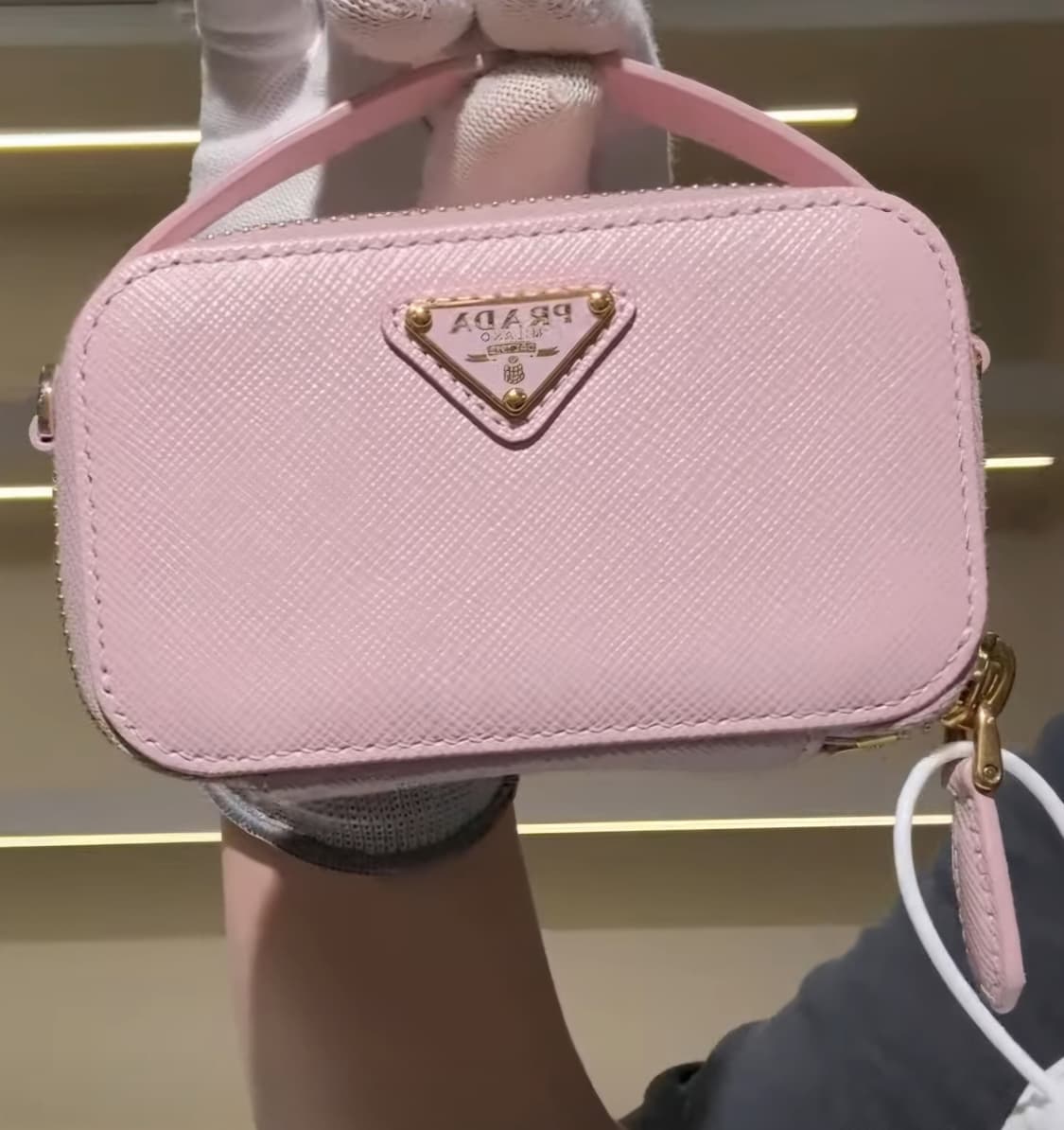 프라다 사피아노 레더 미니 파우치 알라바스터 핑크 상품이미지2