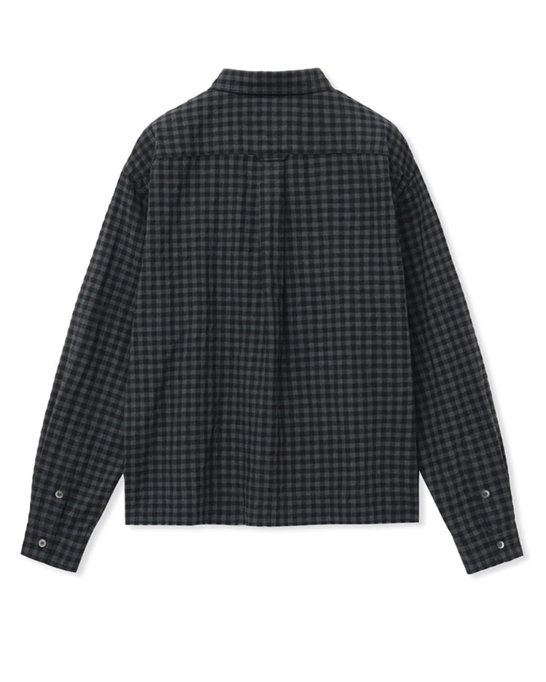 노운 크롭 체크 셔츠 자켓 상품이미지5