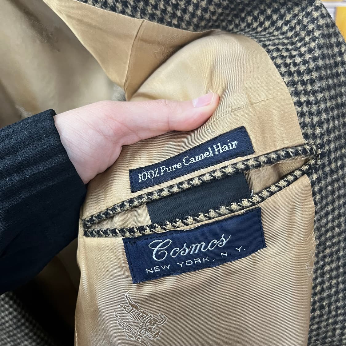 버버리 하운드투스 체크 카멜헤어 블레이져 50R 상품이미지5