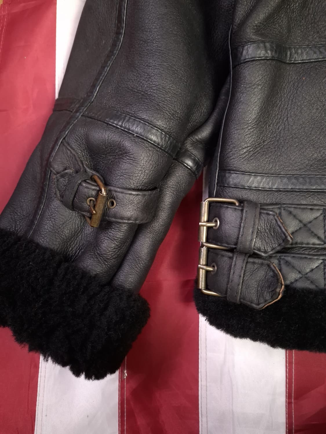 90's 국내산 미공군 B-3 TYPE 리얼레더 항공폭격기 무스탕 상품이미지9