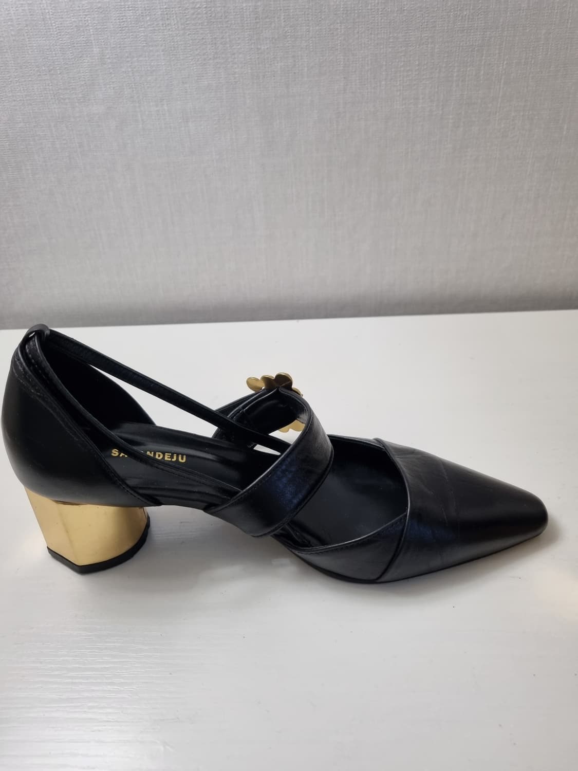 성수동수제화/살롱드주 블랙 골드 버클 힐235 상품이미지3