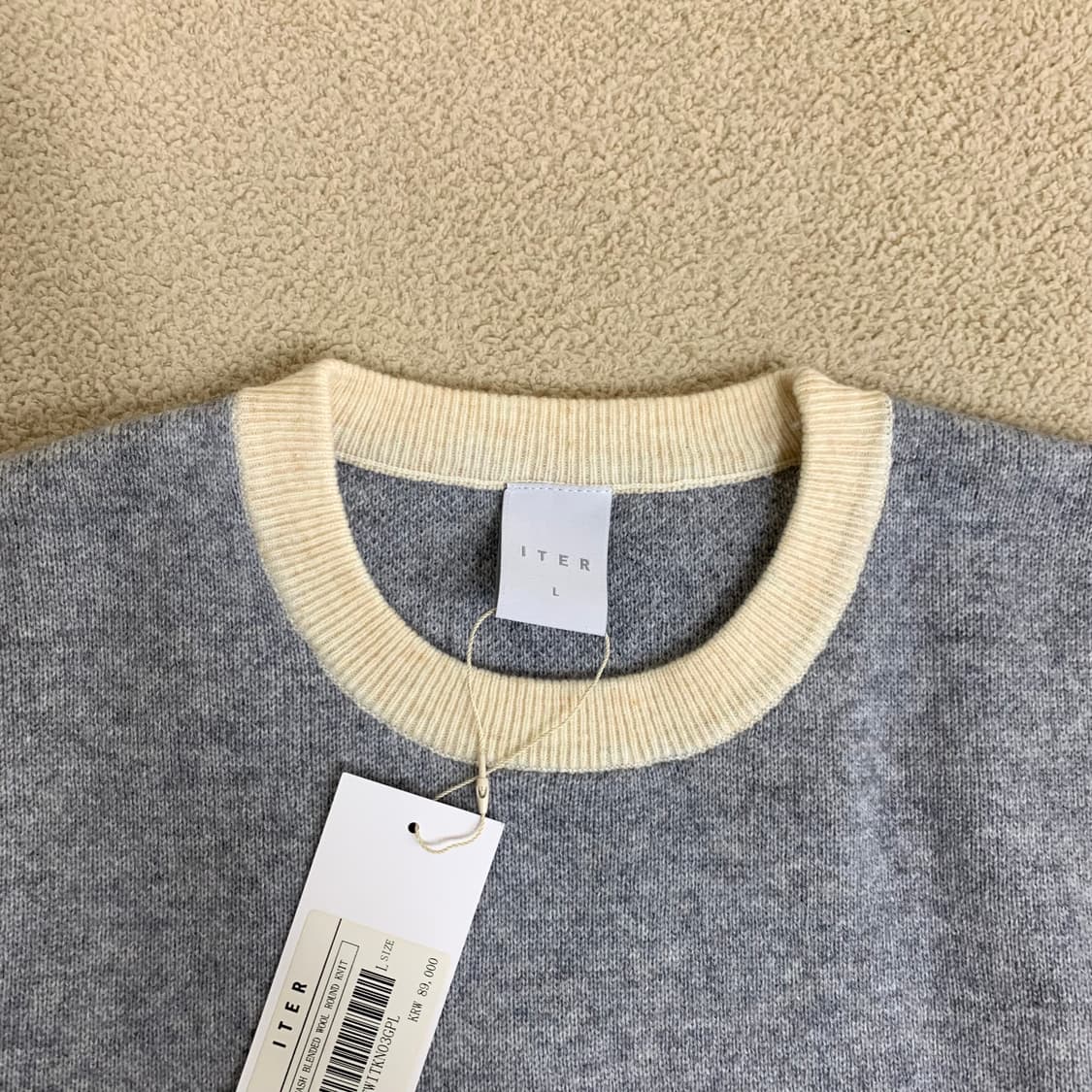 잇터 캐시 블렌디드 울 라운드 니트(L/그레이) 울니트 스웨터 상품이미지2