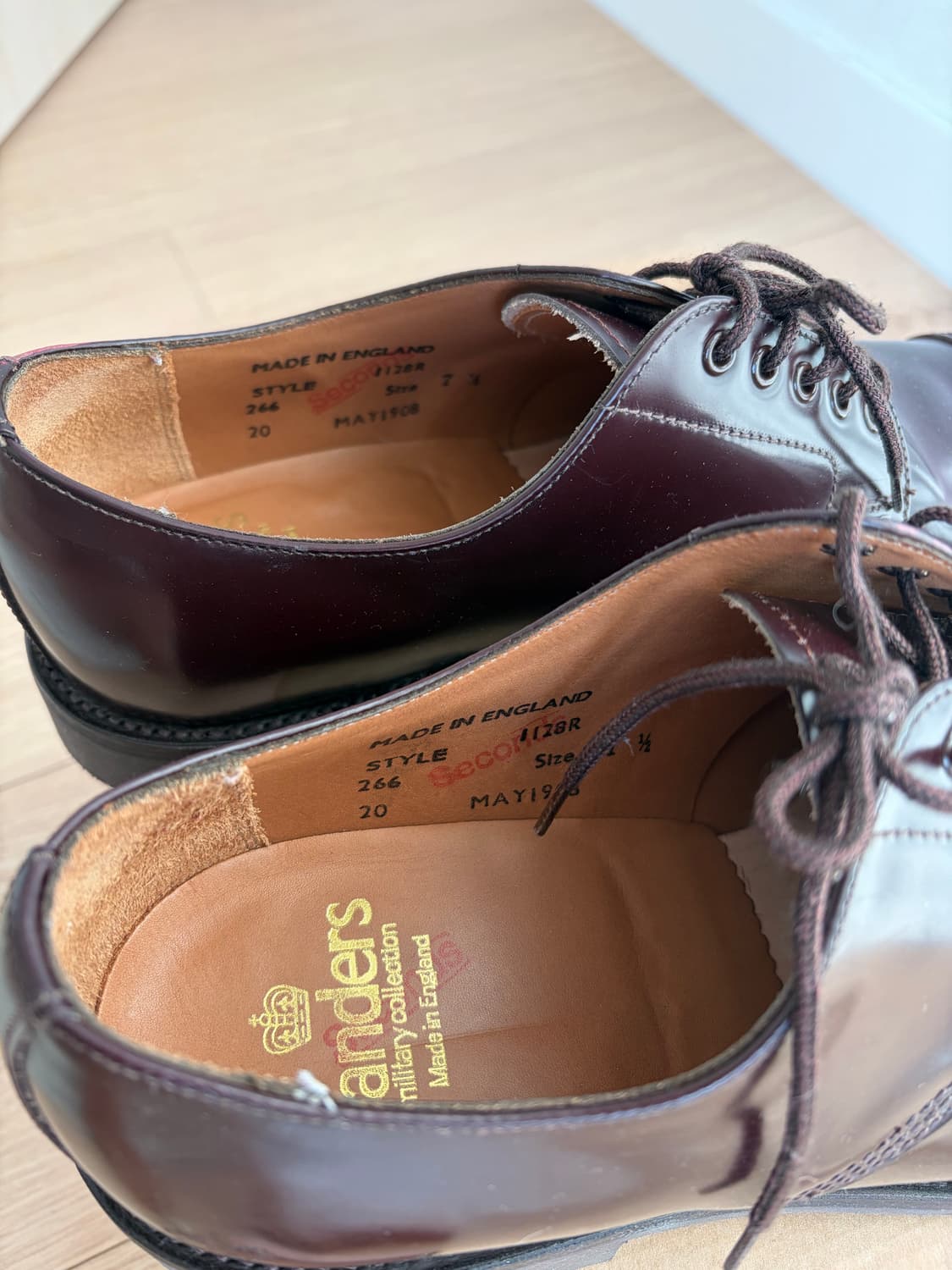 [UK7.5/265]샌더스 밀리터리더비 버건디(1128R) 상품이미지2