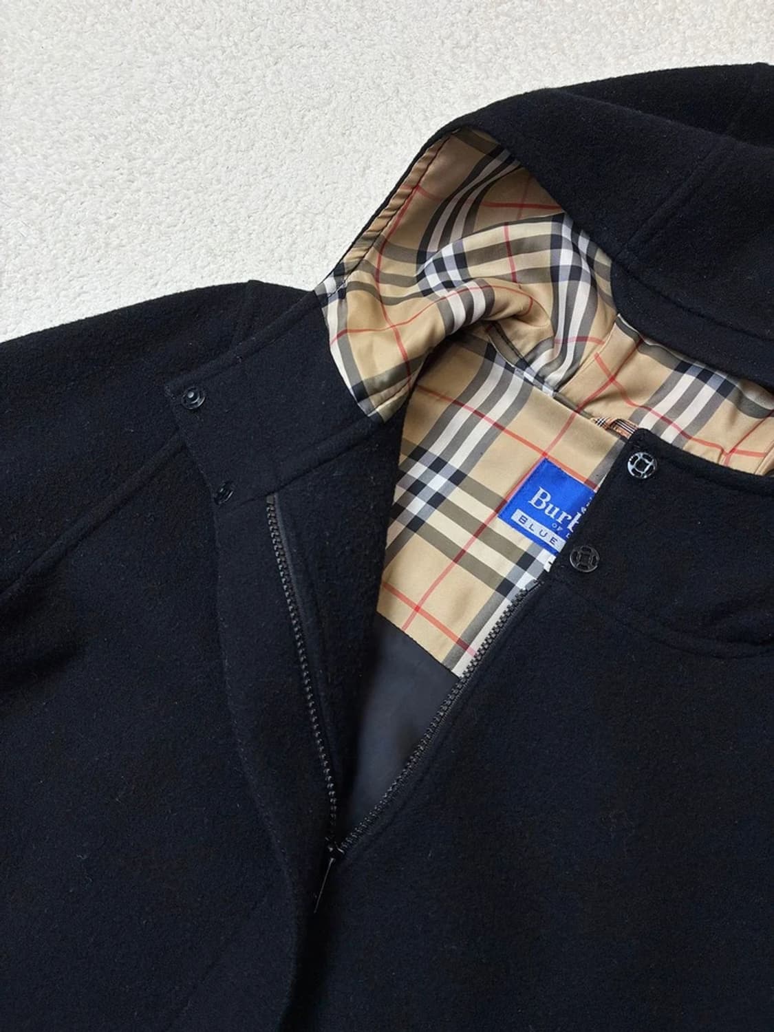 버버리 블루라벨 00's 재팬 울 스트레이트 후디 코트 PN6042    상품이미지3