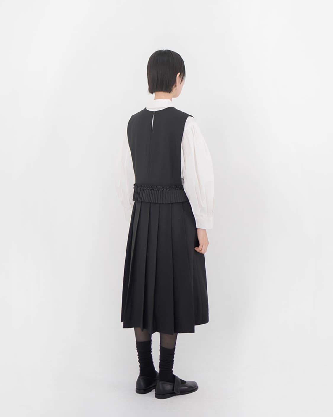 새상품/네고 완전 가능) Layerd Pleats Frill Dress 상품이미지3