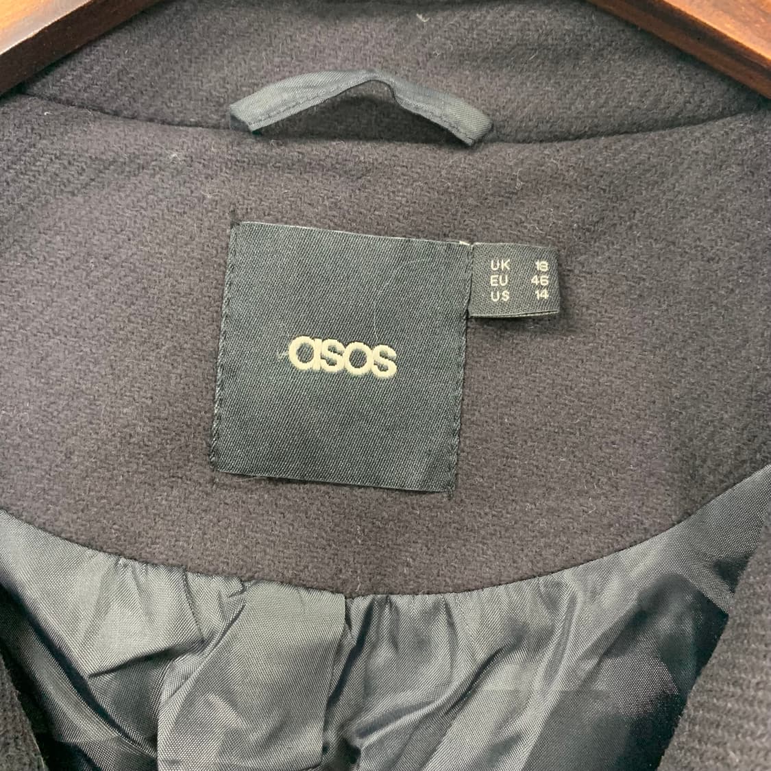 Asos 아소스 블랙 후드 더플 코트 상품이미지5