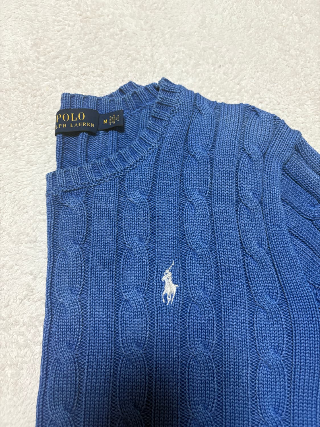 폴로 케이블니트 블루 M 상품이미지2