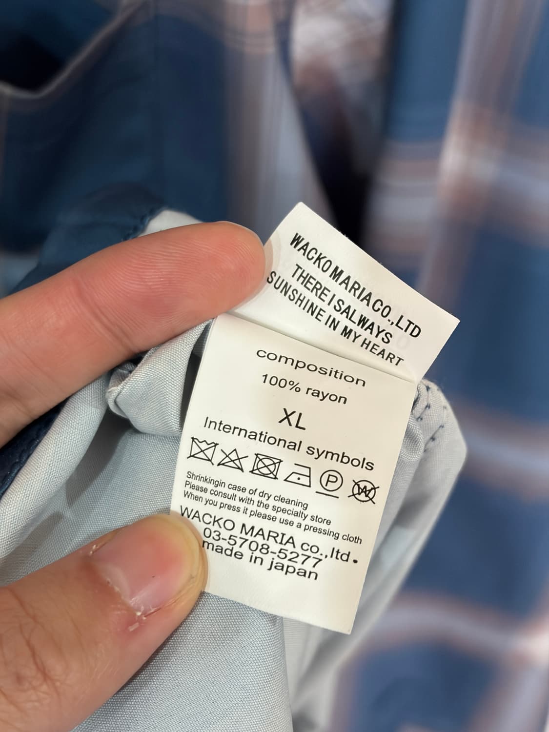 J37 와코마리아 클래식 체크 레이온 셔츠 XL 상품이미지4