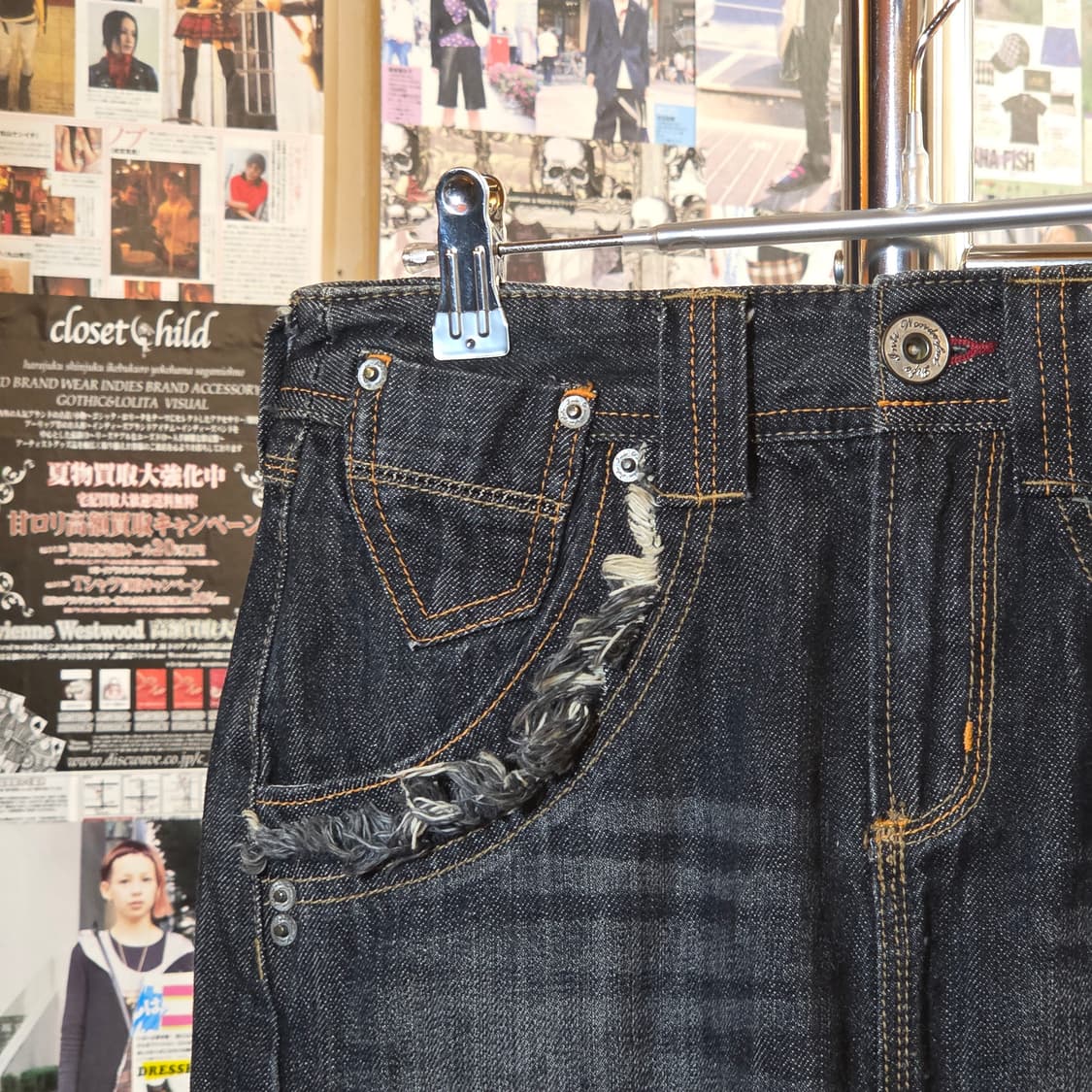 JPN 포켓 포인트 데님 미니스커트 상품이미지2