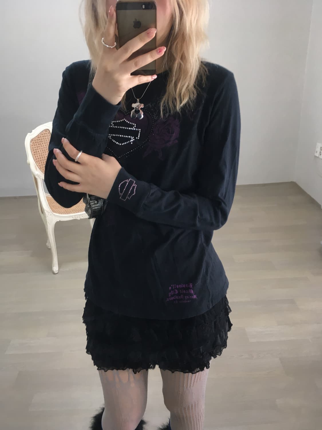 harley davidson y2k purple beads rose t 상품이미지5