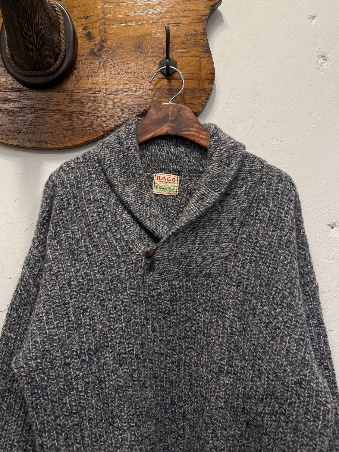 L) 90s RAGG U.S.A. Shawl Collar Pullover 상품이미지2