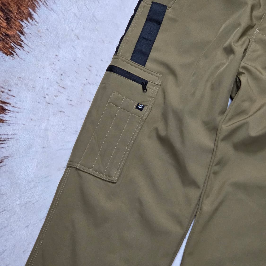 브라운 기모 방한 워크 팬츠 상품이미지4