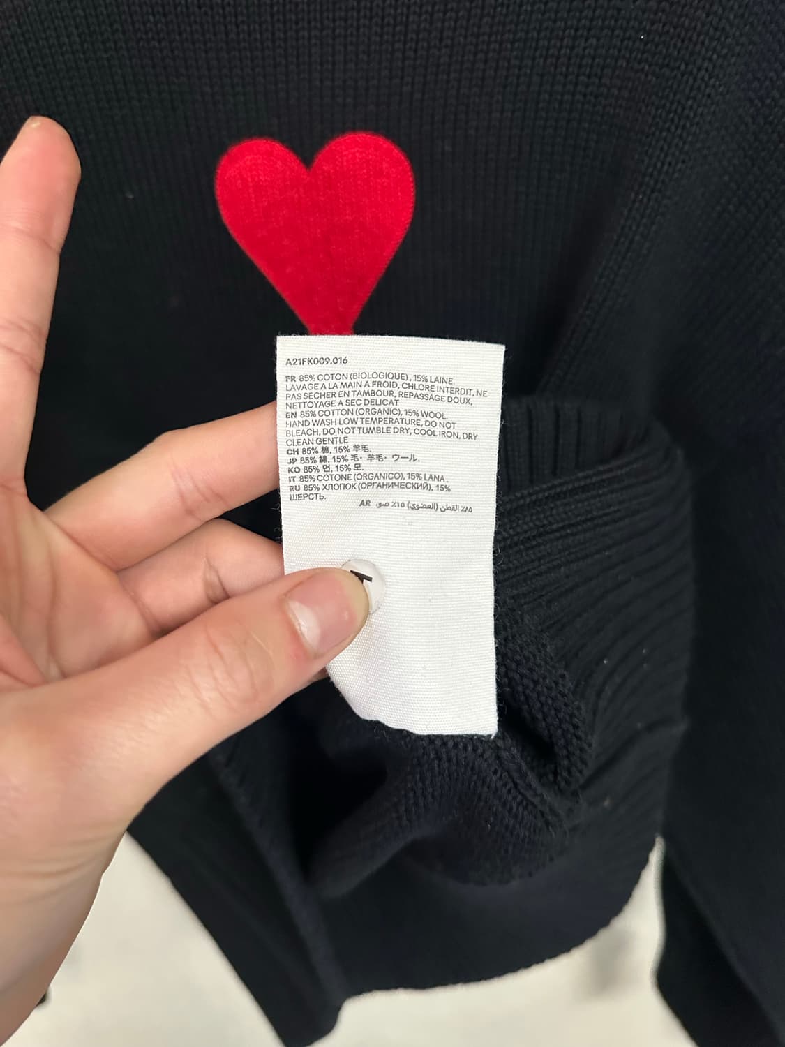 아미 빅로고 하트 니트 Lsise (90-95)정품 상품이미지6