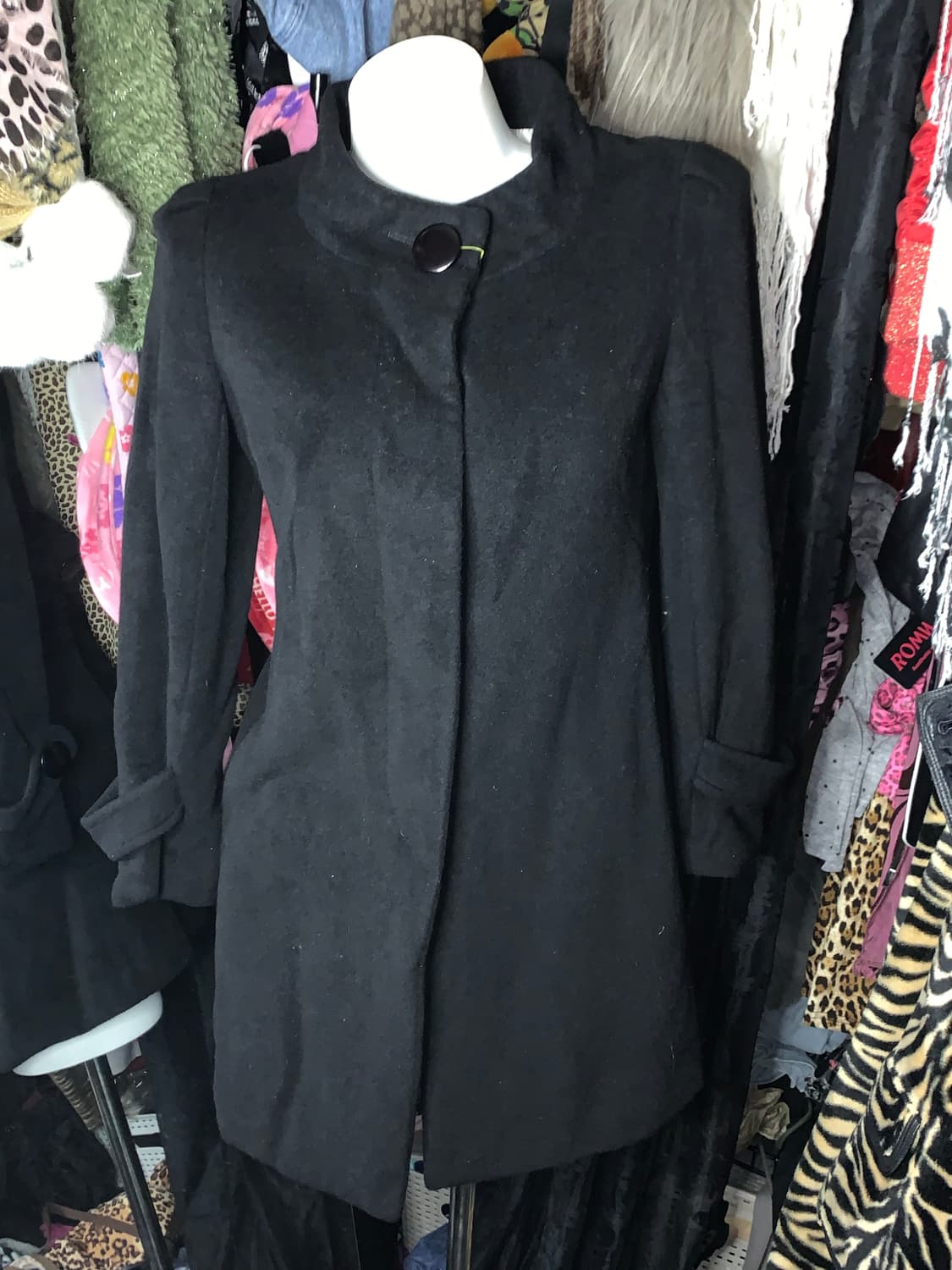 y2k 모리 긱시크 원버튼 블랙롱코트 상품이미지1