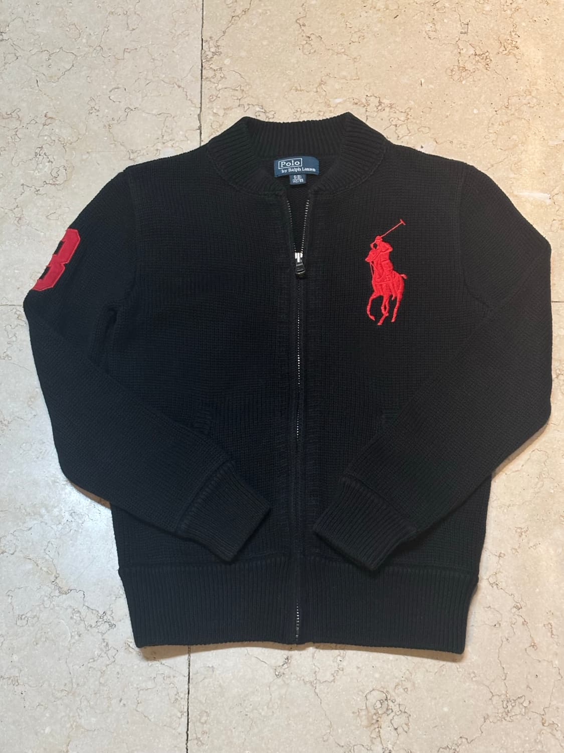 폴로 랄프로렌 빅포니 블랙 니트집업 상품이미지1