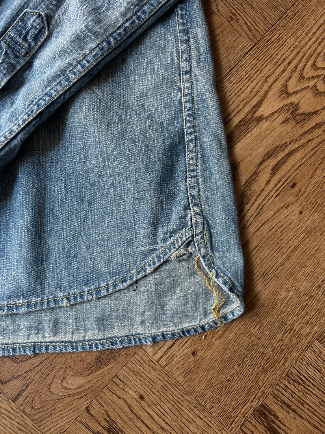 [M]레미릴리프 재팬메이드 빈티지 워싱 버튼다운 데님 웨스턴 셔츠 상품이미지6