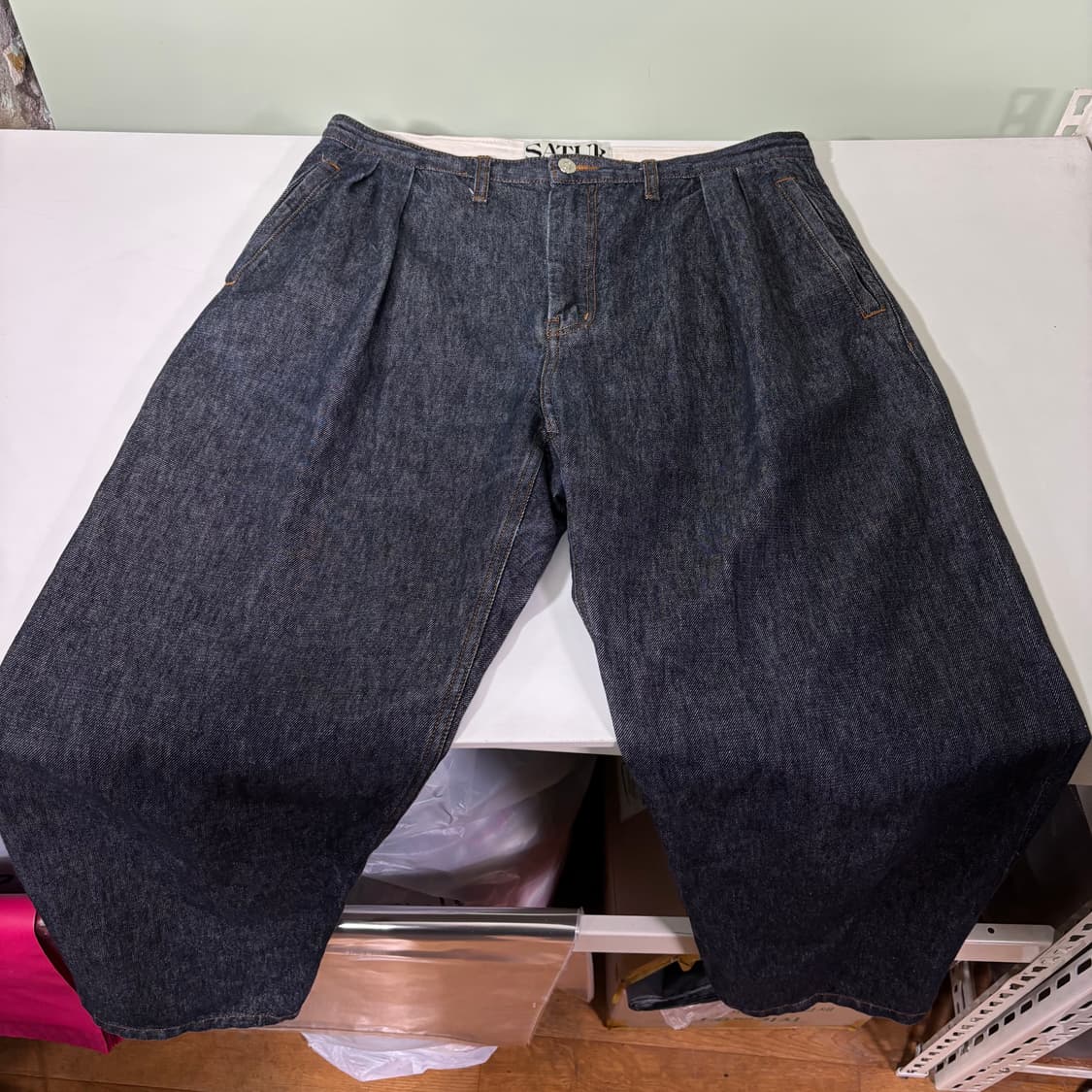 XL 세터 SATUR 인디고 원턱 세미와이드 데님팬츠 상품이미지2