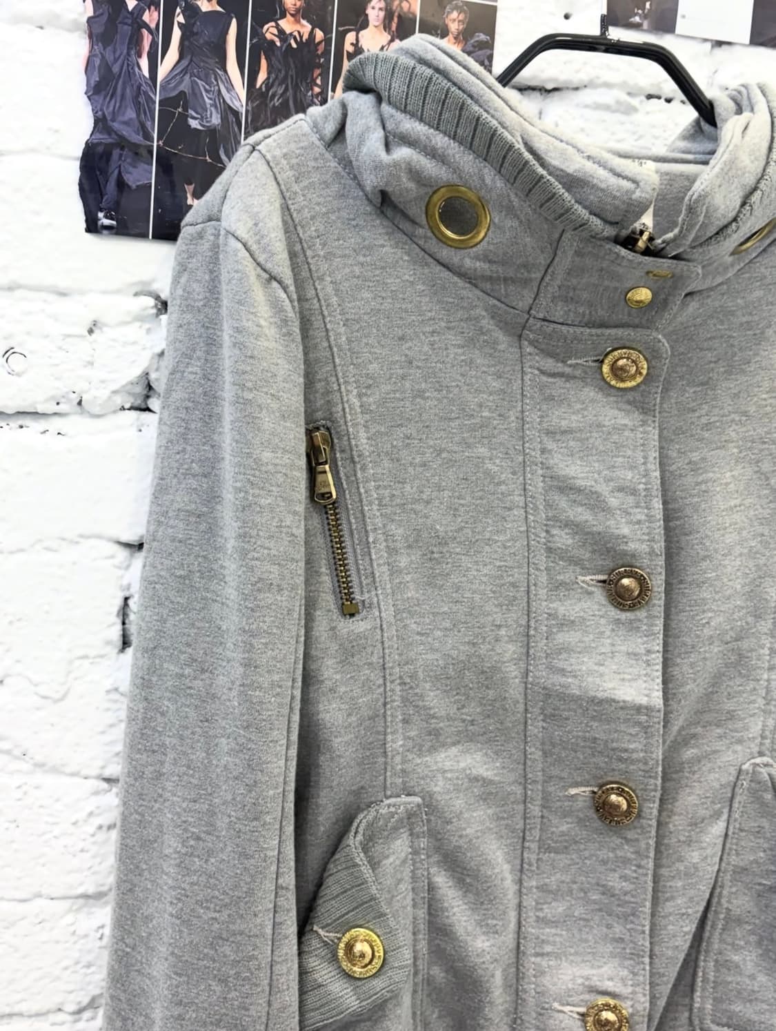 Gold Button Hooded Knit Jacket 상품이미지8