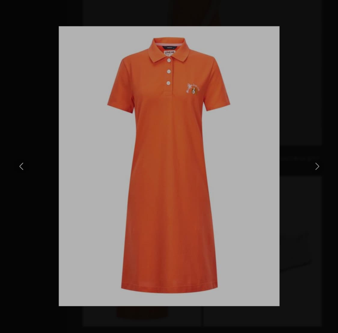 헤지스 레이디스 퍼피 자수 면혼방 반팔 카라 원피스 상품이미지2