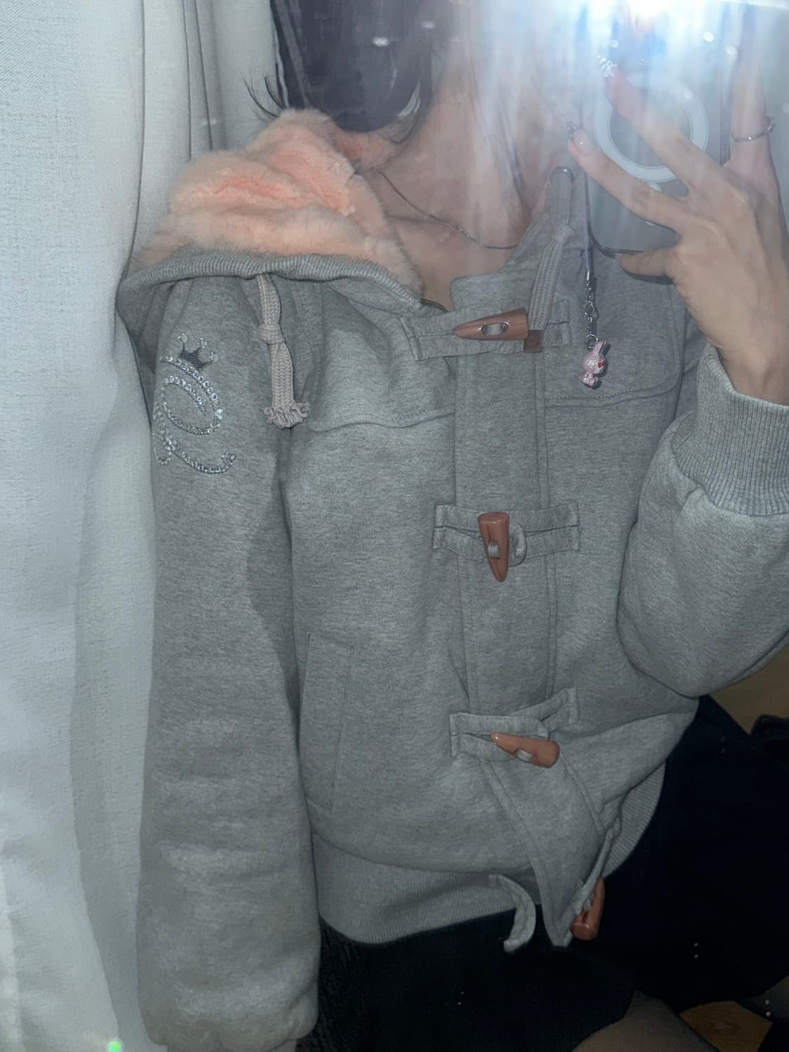 모리걸) 떡볶이 핑크 퍼 코트 상품이미지2