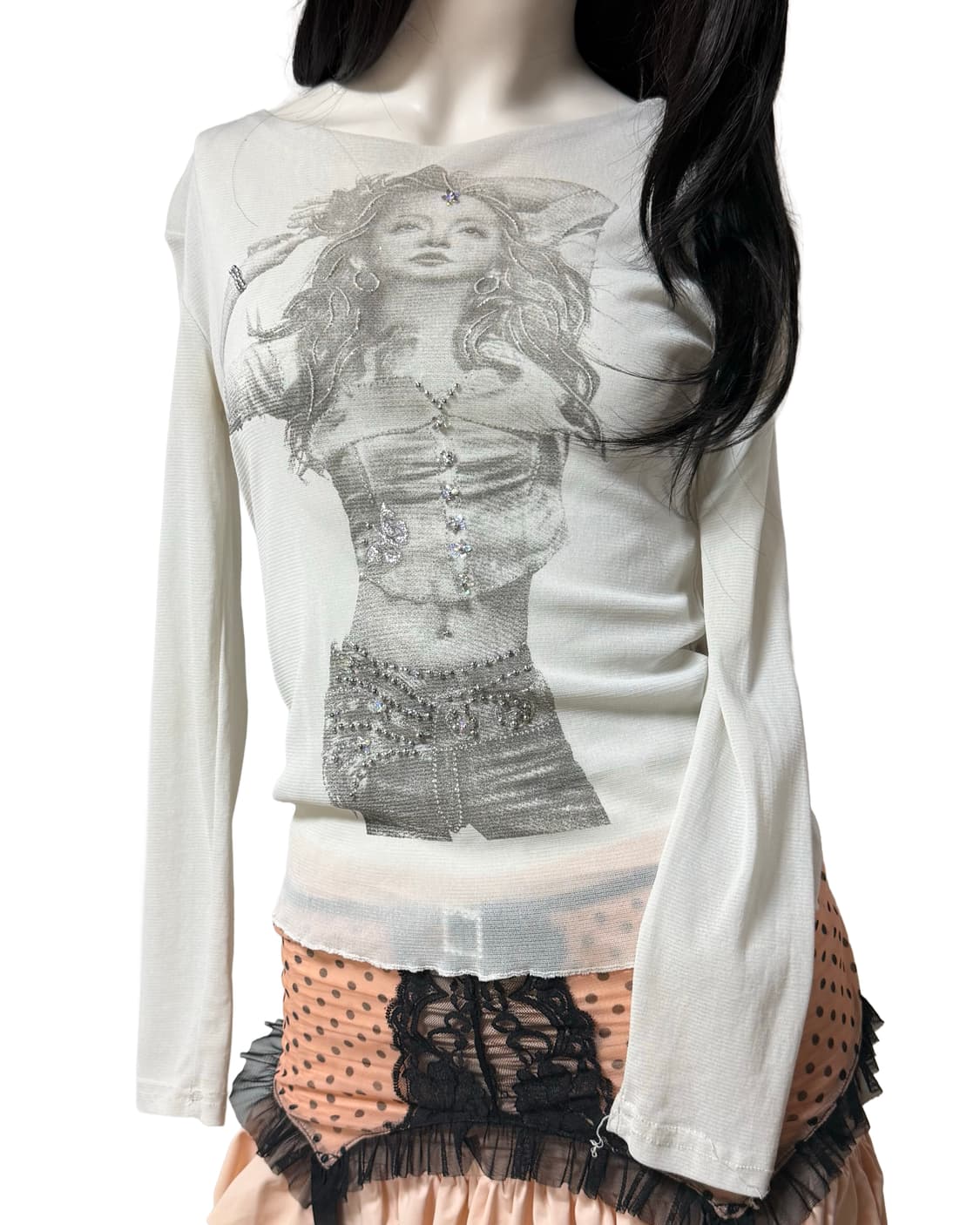 Y2k 빈티지 매쉬 탑 상품이미지2