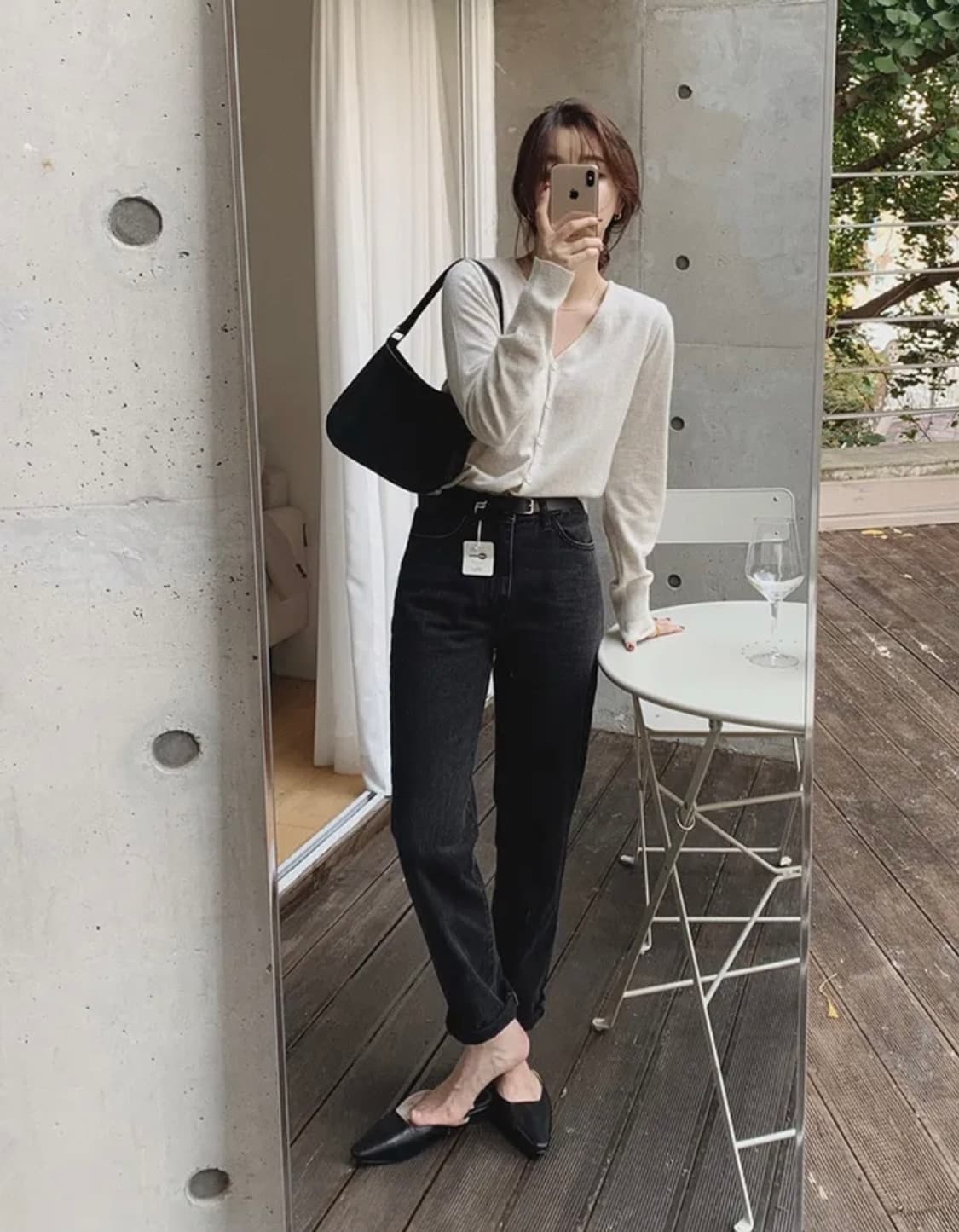 (미착용) 슬로우앤드 made. 캐시파인 스탠다드 가디건 솔트색상 상품이미지2