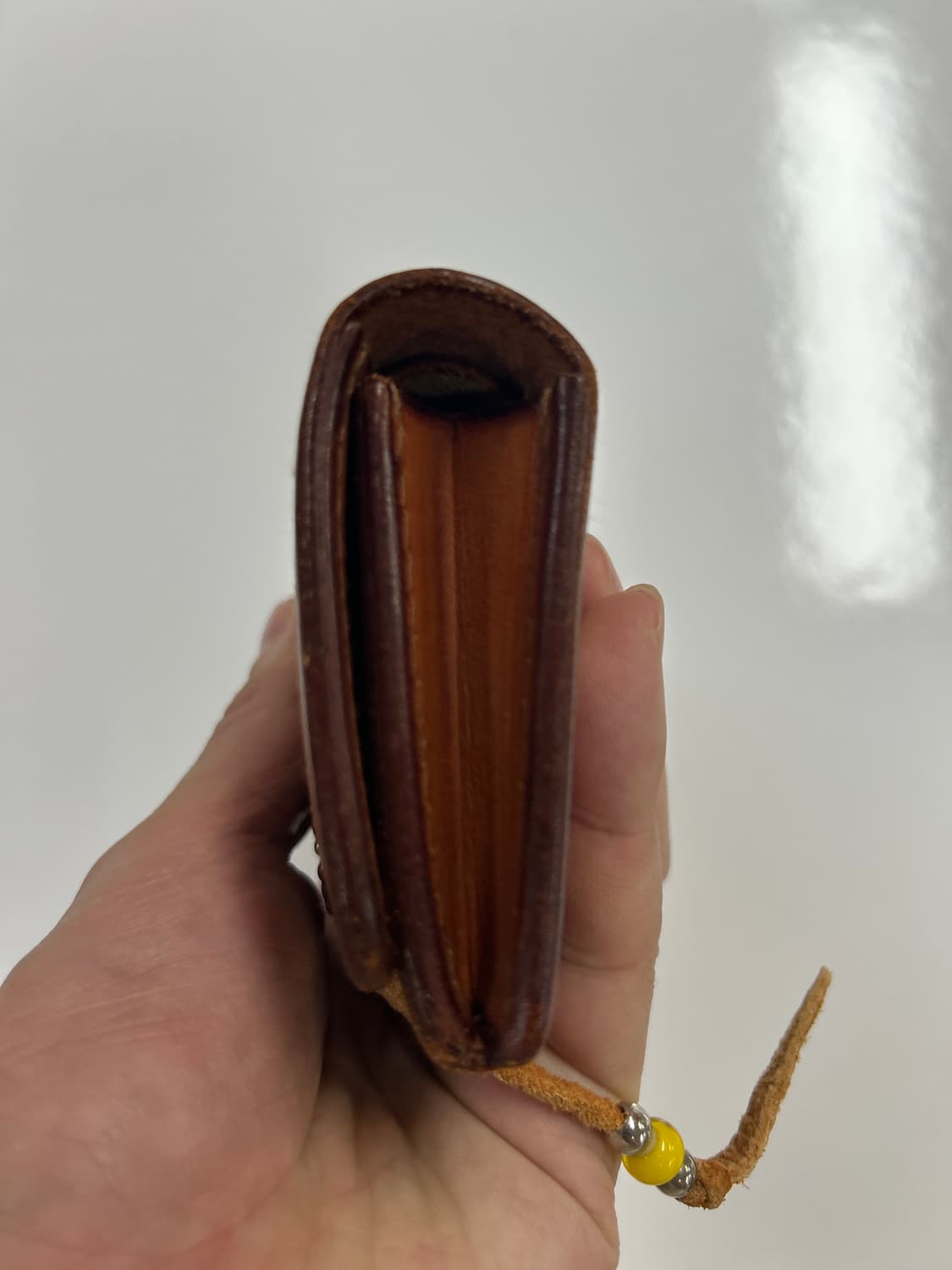 고로스 goros 레인보우 플라워콘초 브라운 새들레더 카드 지갑 상품이미지5