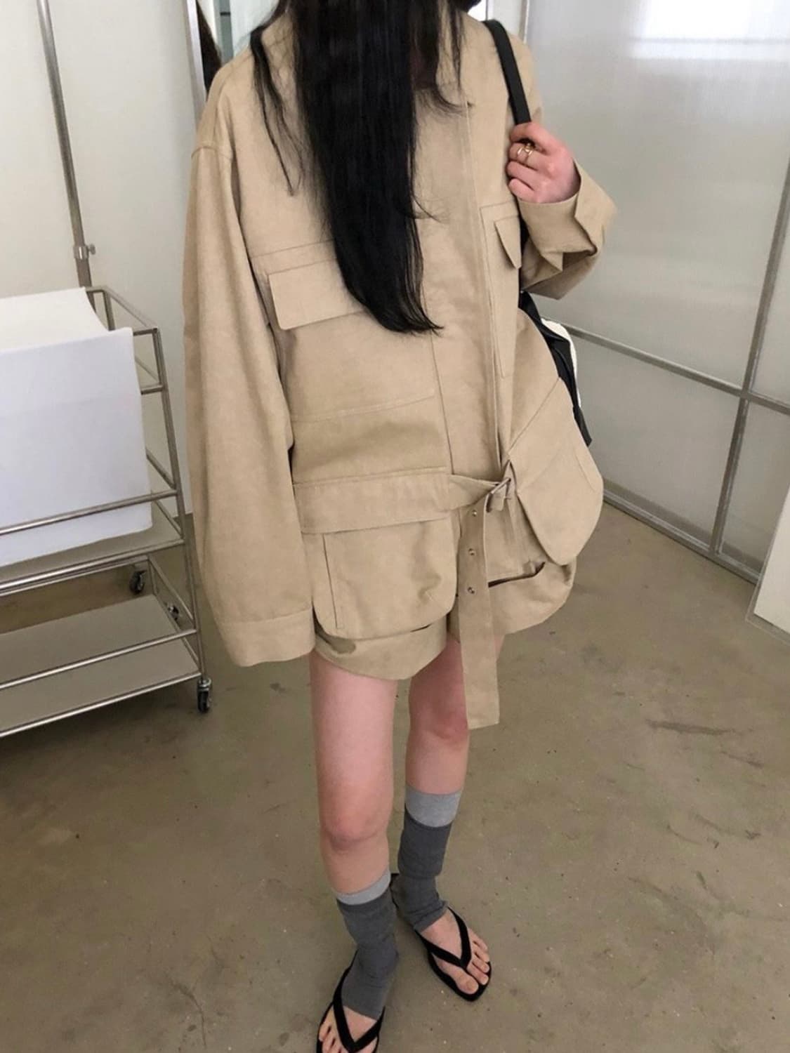레이크 사이드 스튜디오 바닐라 벨트 빅 포 켓 점퍼 상품이미지3