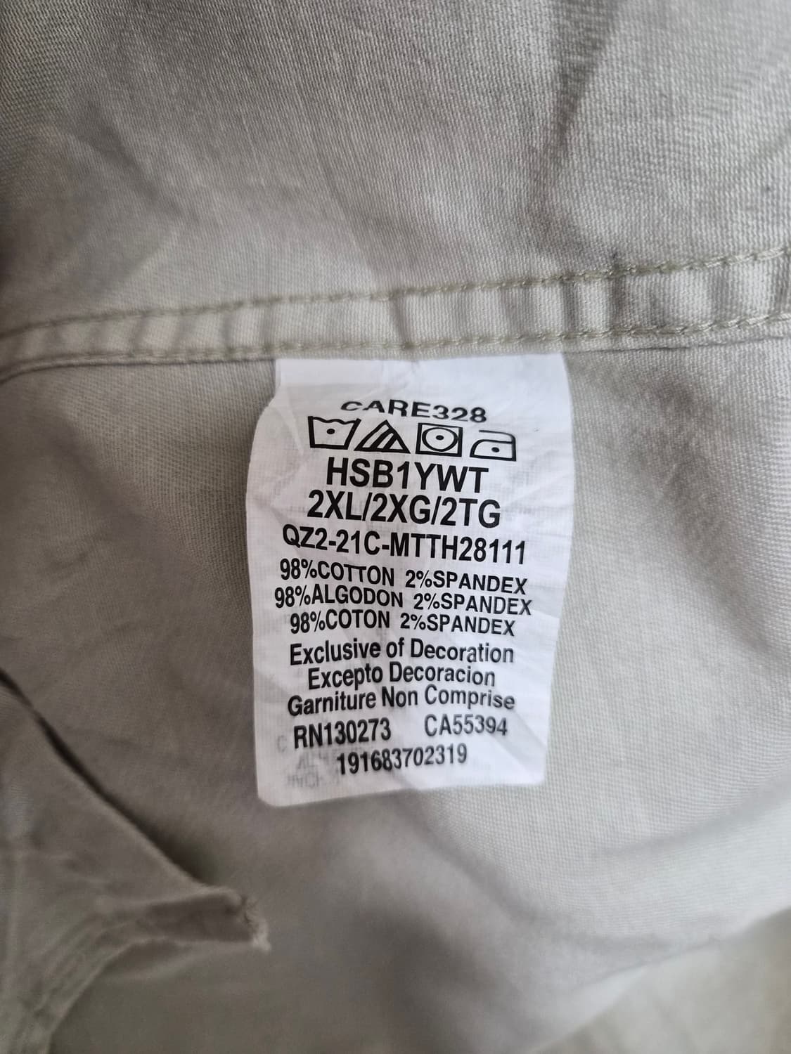 랭글러Wrangler 투포켓 워크 셔츠 2XL - S384 상품이미지5