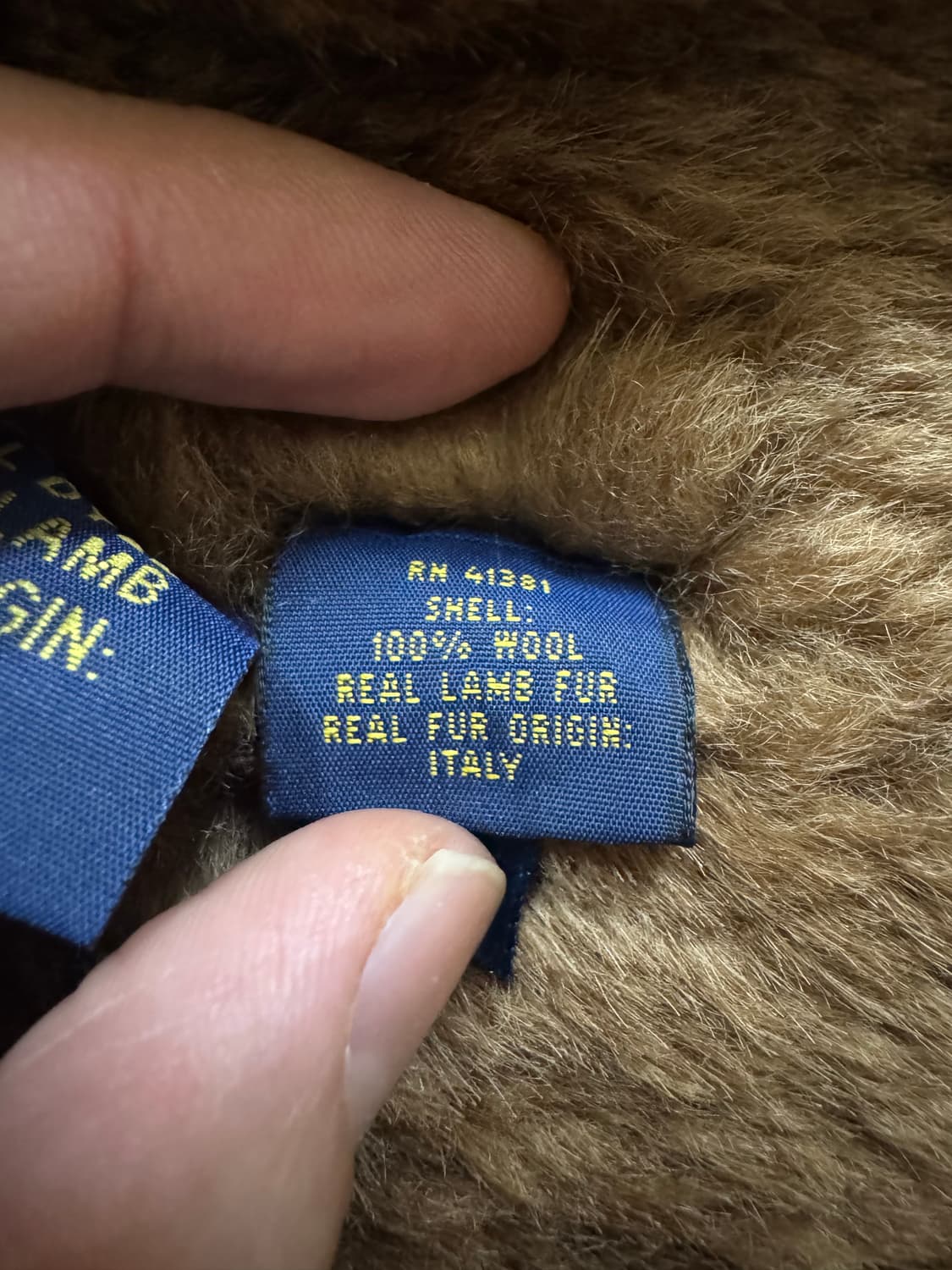 L (14FW) 폴로 랄프로렌 b-3 무스탕 가죽 자켓 브라운 상품이미지8